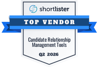 Shortlister Top Vendor, Candidate Relationship Management Tools, Q2 2026 – 获奖徽章