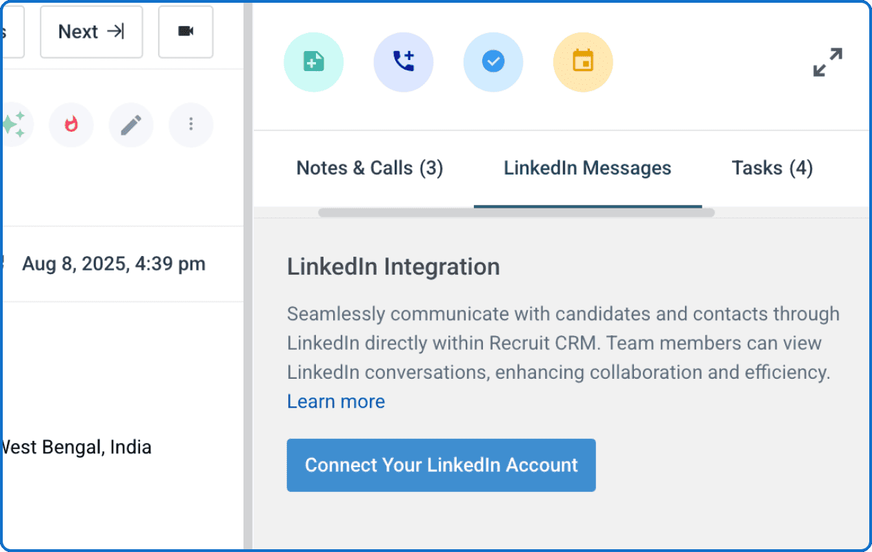 LinkedIn messages integration