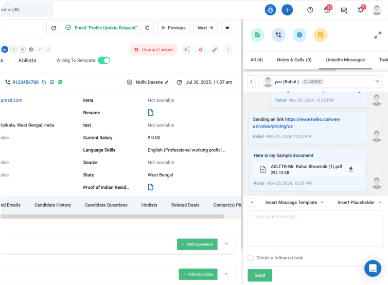 LinkedInメッセージ統合