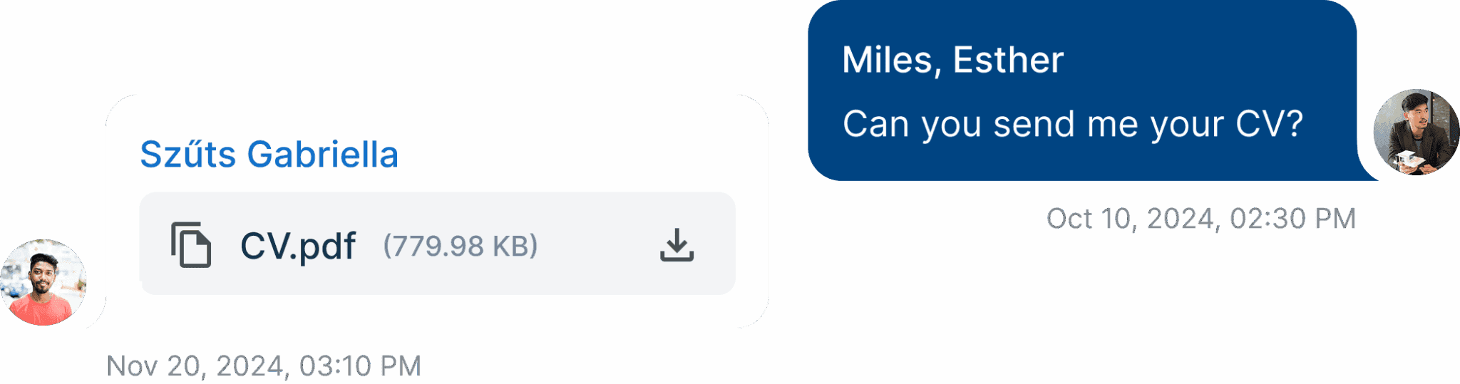 下载候选人和联系人发送的文件