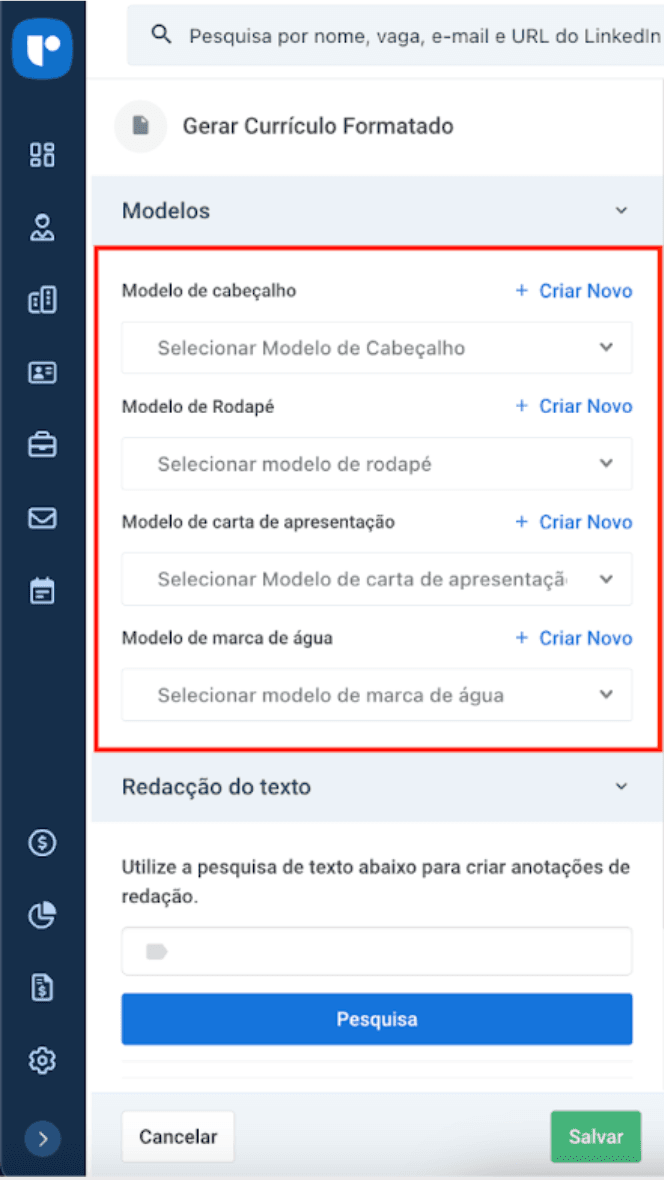 Formatar currículos