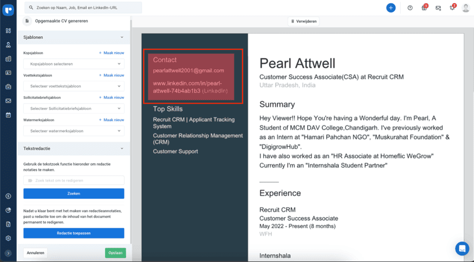 CV’s op met Recruit