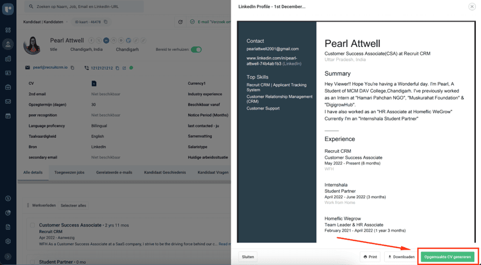 CV’s op met Recruit