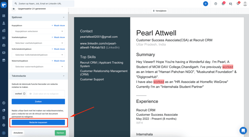 CV’s op met Recruit