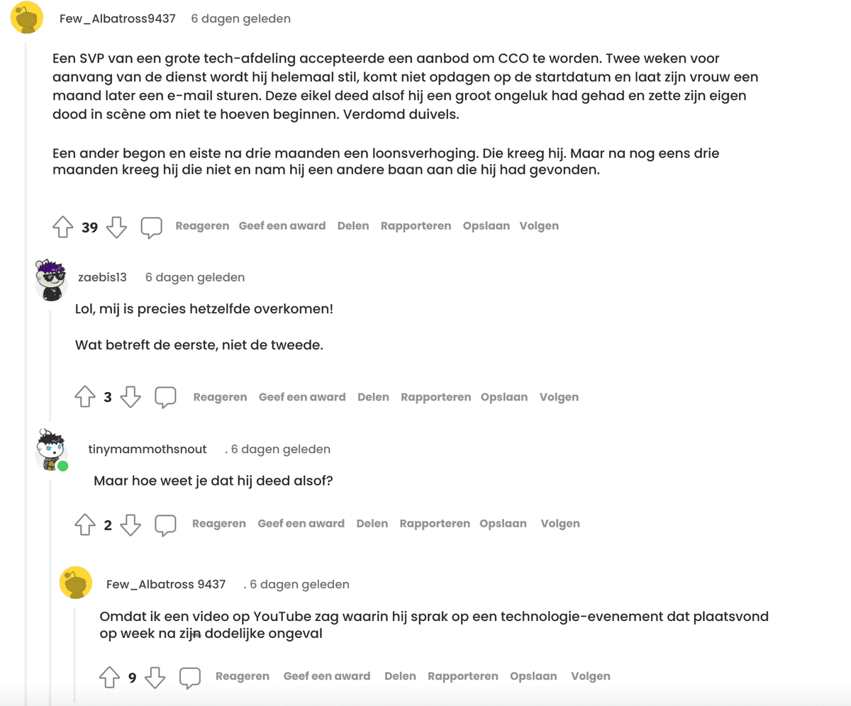 Doen alsof u dood bent