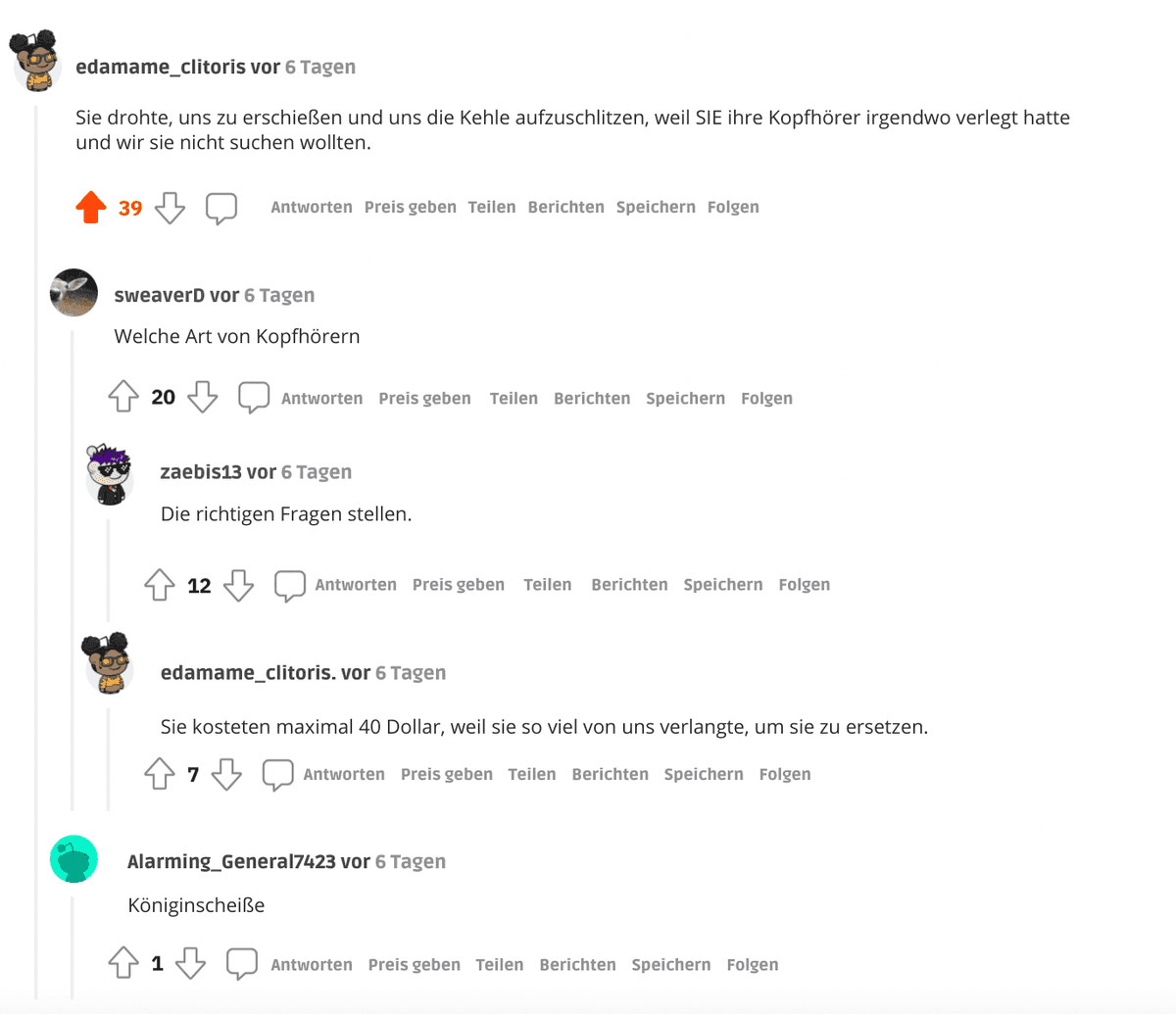 Verrückteste Reddit-Antworten