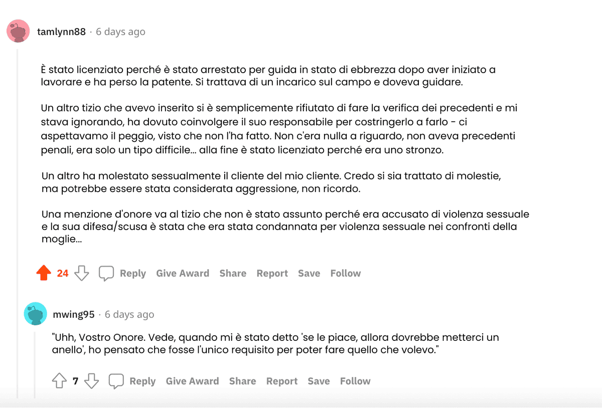 Quali sono le caratteristiche delle sue peggiori assunzioni?Abbiamo raccolto le 10 risposte più assurde di Reddit alla nostra domanda.