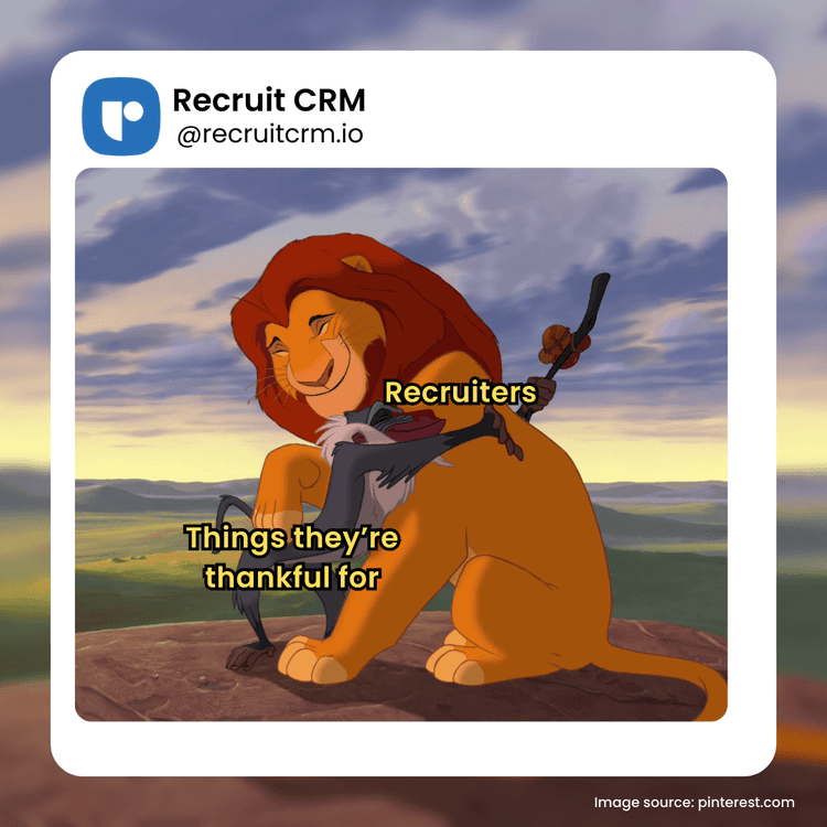 recruiters should be thankful for