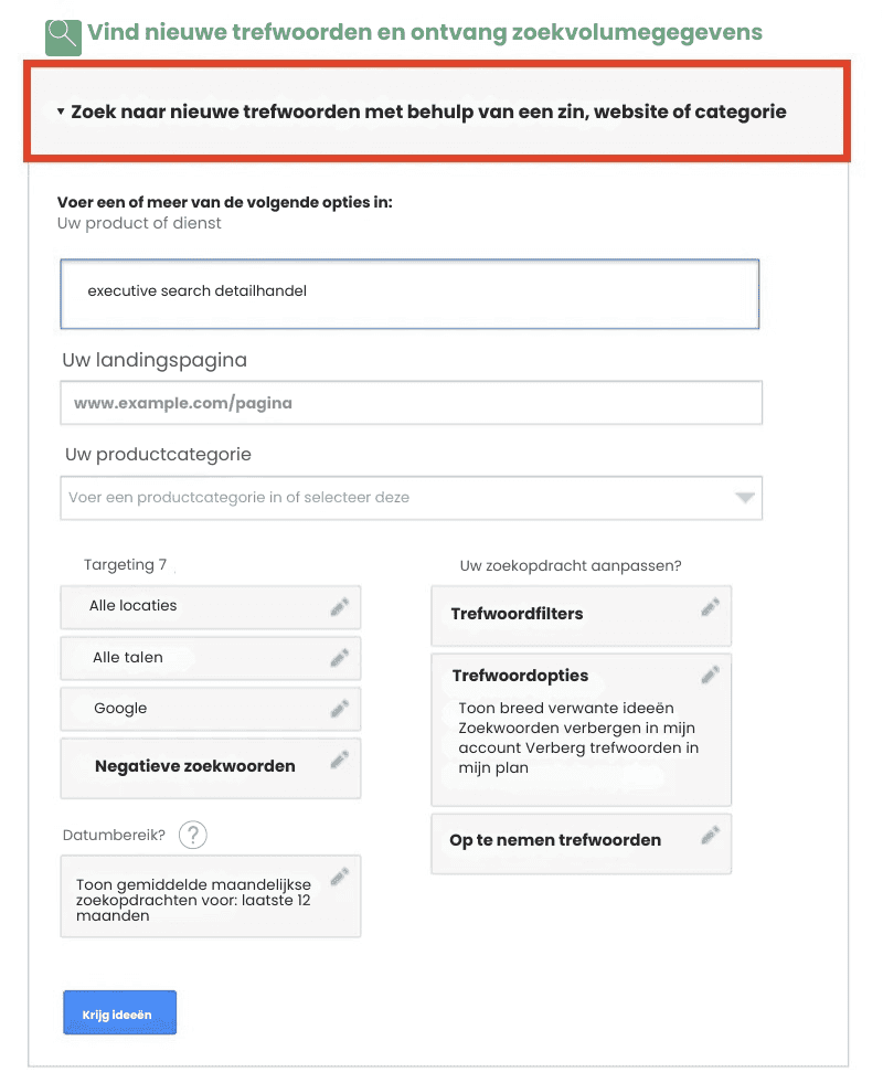 Google Adwords gebruiken