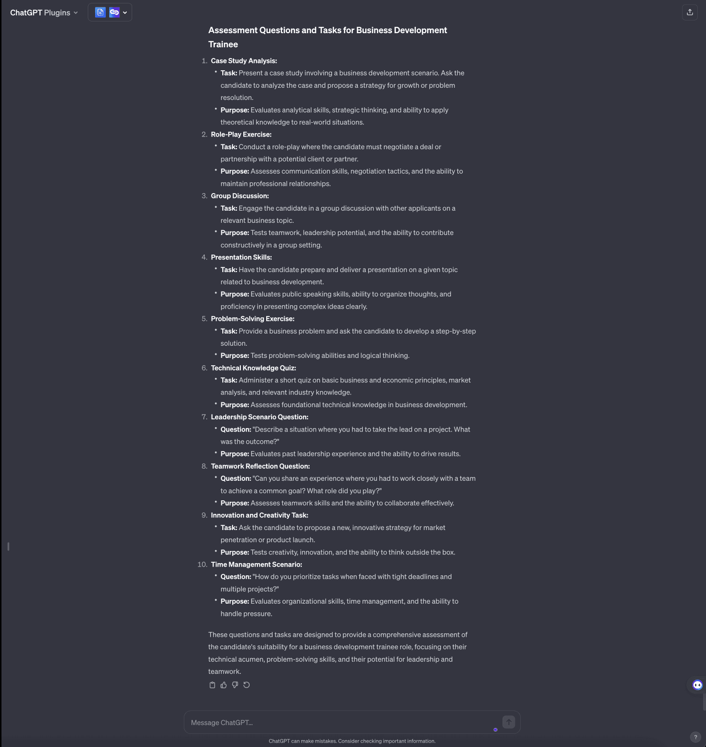 为招聘人员提供 10 条 GPT 聊天提示
