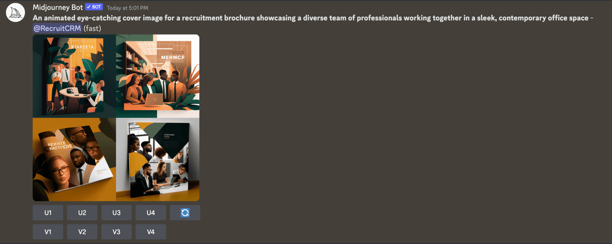 cover image for a recruitment brochure showcasing a diverse team Midjourney