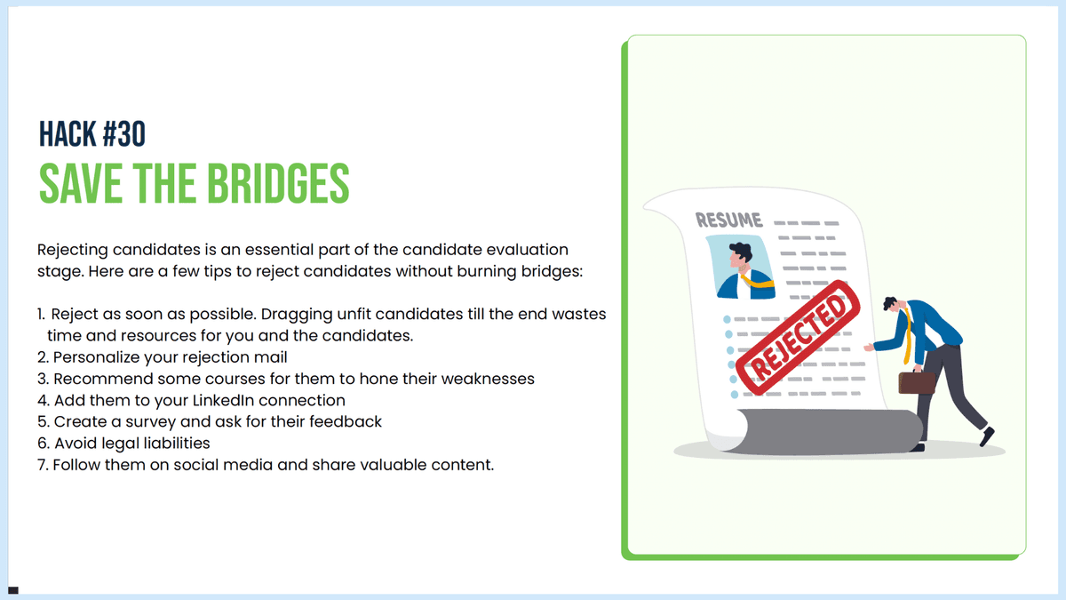 Save the bridges while hiring