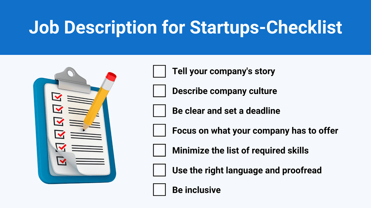 Job description for startup checklist