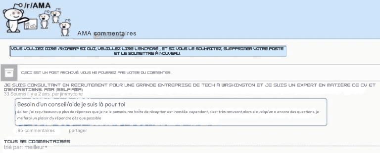 Recrutement sur Reddit