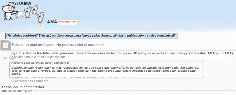 Reclutamiento en Reddit