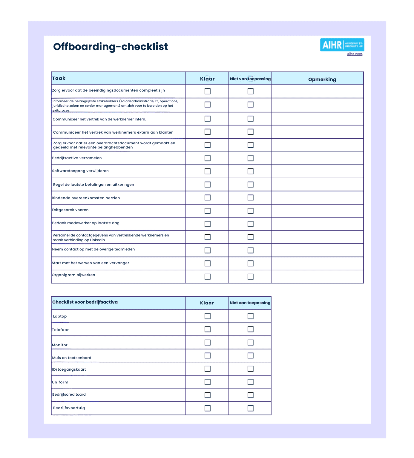 uitzonderlijk offboardingplan en blijf