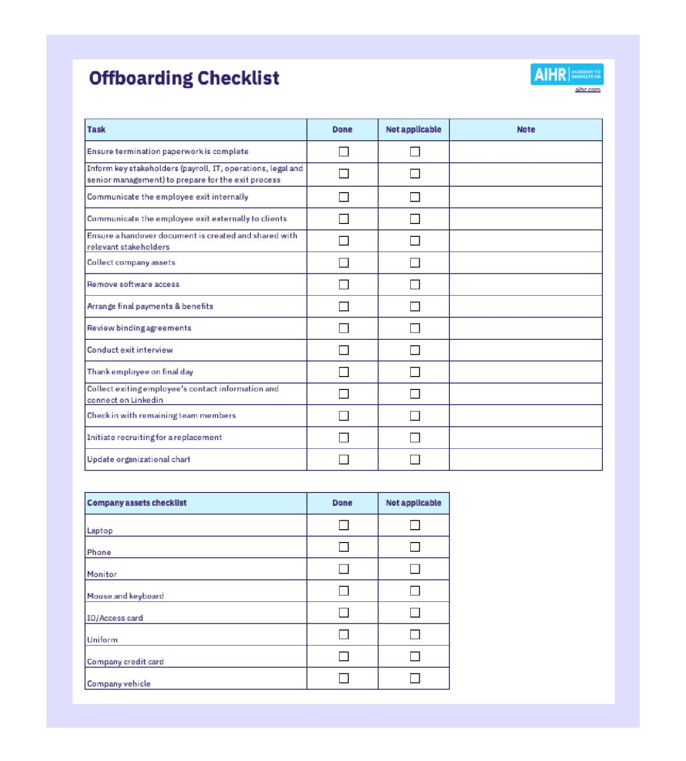offboarding checklist