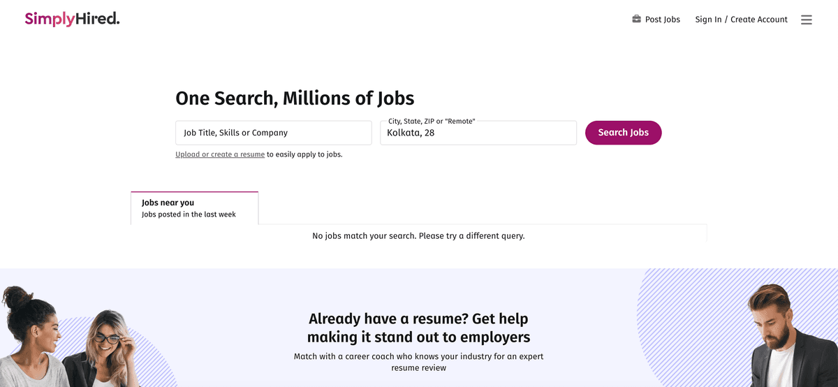 在线招聘网站 - SimplyHired