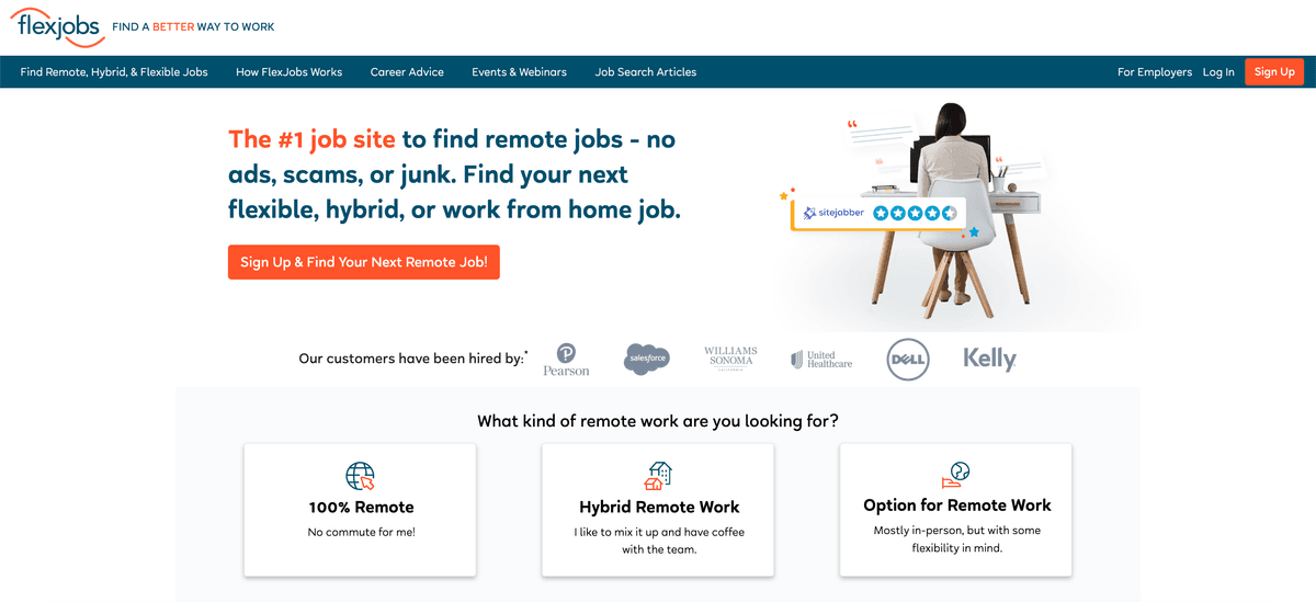 在线招聘网站 - FlexJobs
