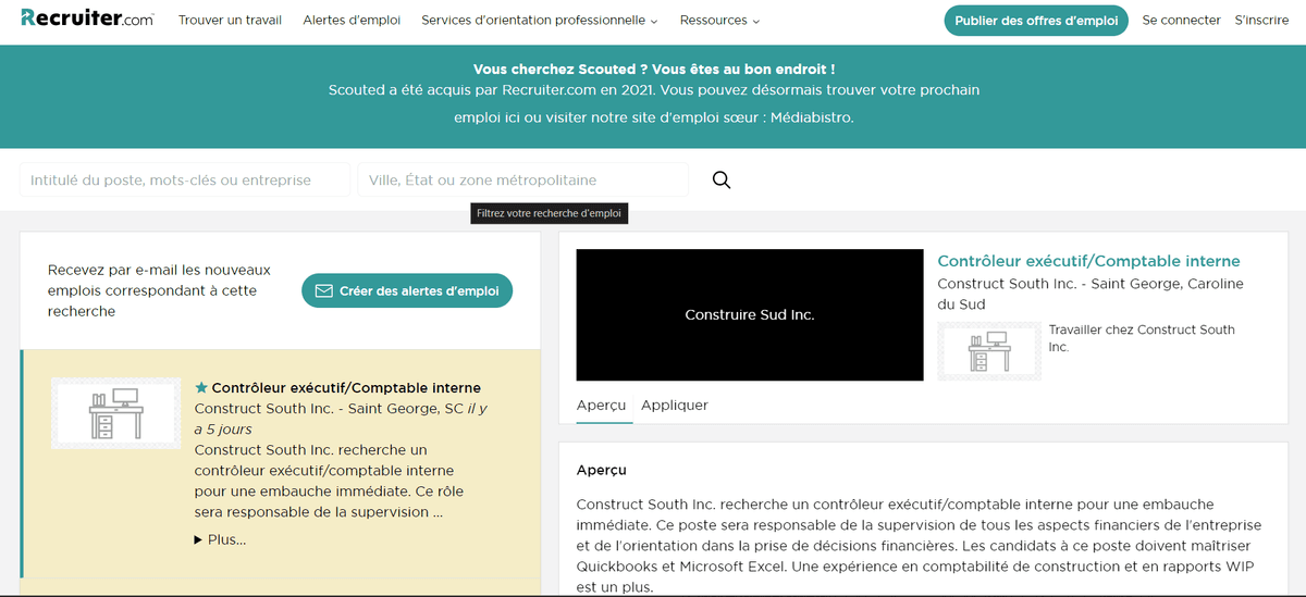 sites d'emploi en ligne