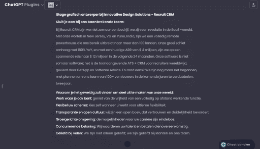 Functiebeschrijving plugin