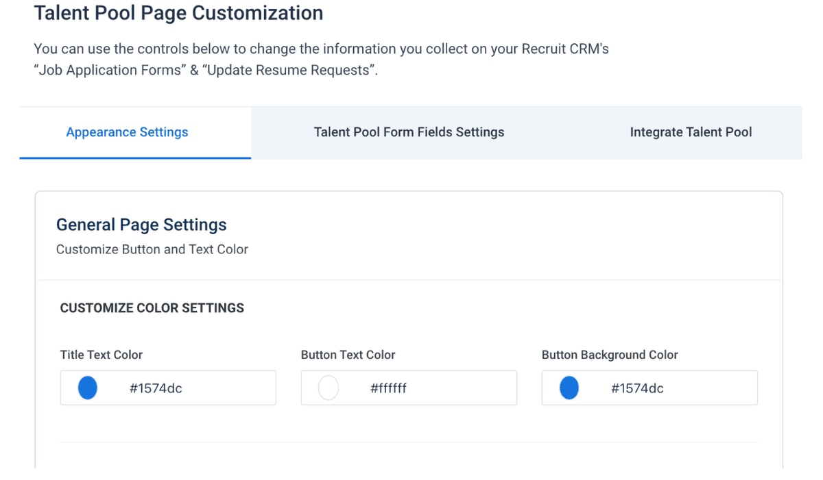 Funcionalidade da página da reserva de talentos