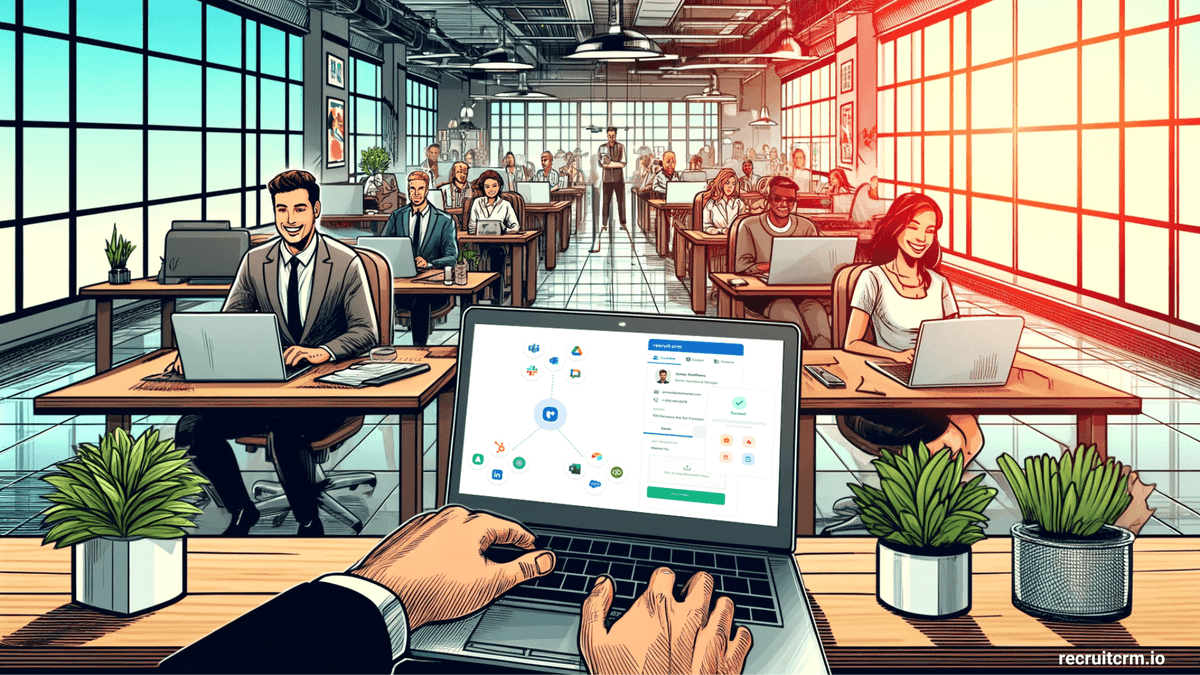 Recruit CRM 的 Chrome 浏览器采购扩展功能和笔记本电脑上的工作流程自动化功能