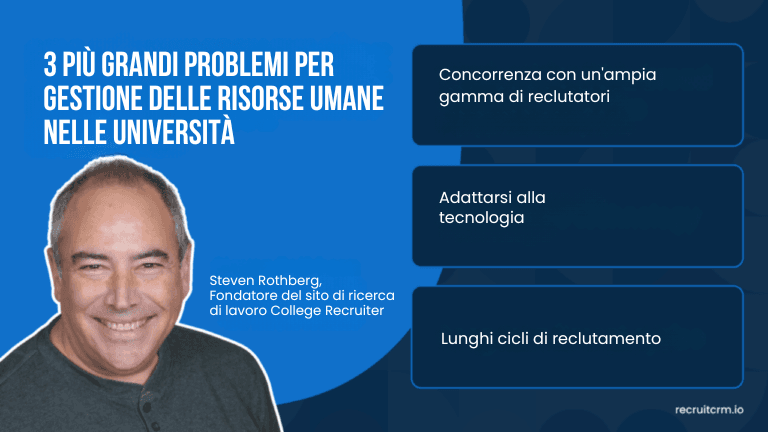 La guida di Steven Rothberg per vincere le tre principali sfide che un reclutatore universitario si trova ad affrontare