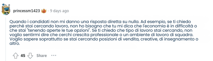 Reddit sulle bandiere rosse dei colloqui!