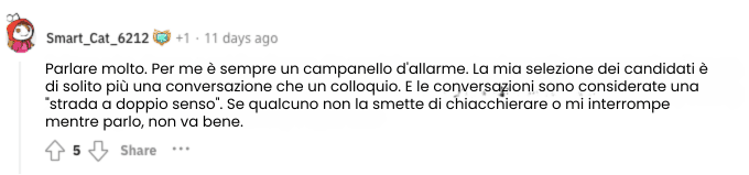 Reddit sulle bandiere rosse dei colloqui!
