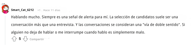 Hablando mucho. Siempre es una señal de alerta para mí.