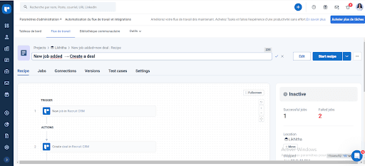automatisation du flux de travail