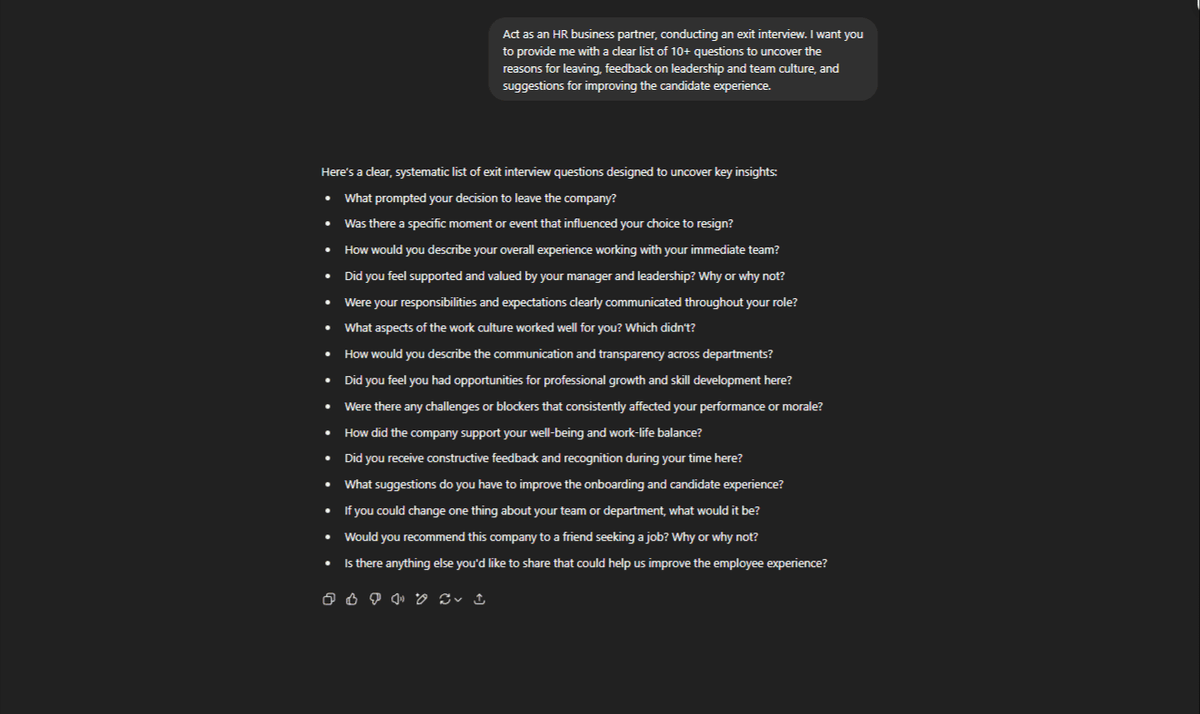 exit interview chatgpt prompt