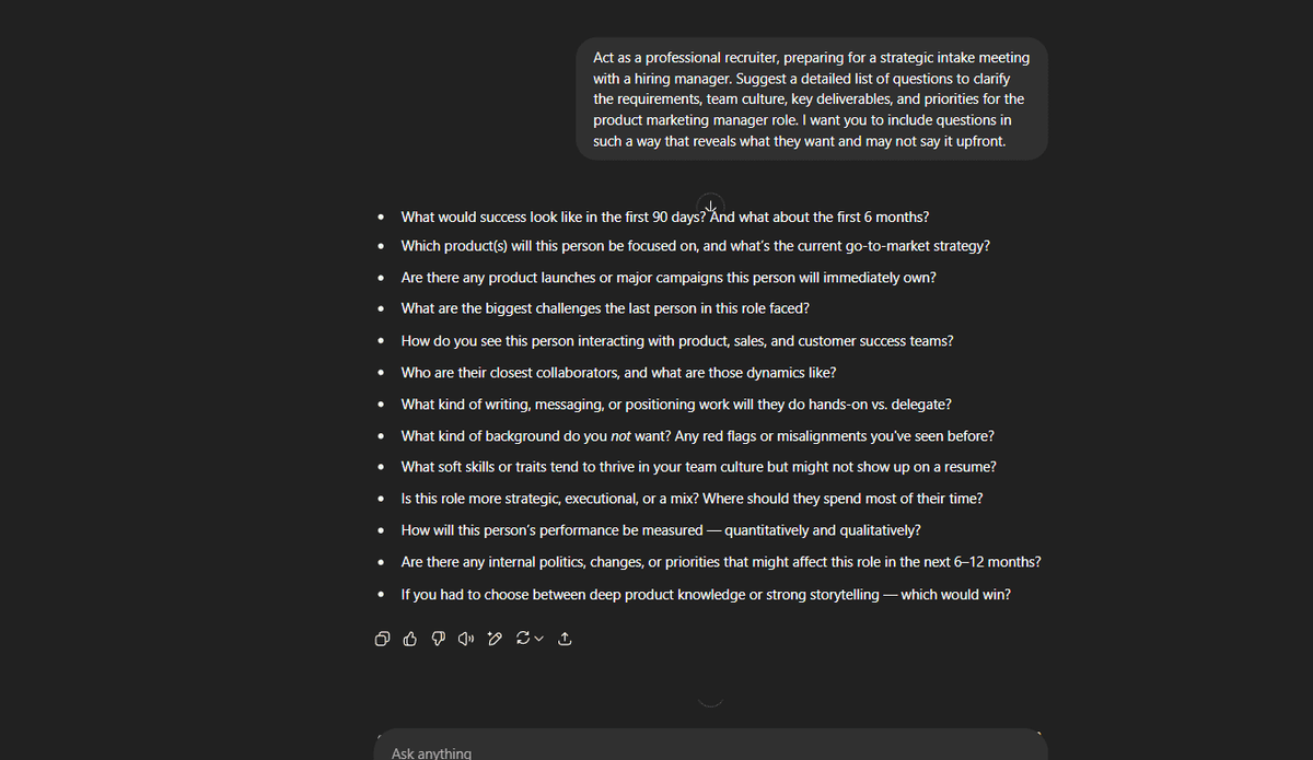 hiring manager collaboration chatgpt prompt