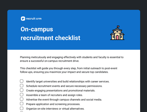 On-campus recruitment checklist