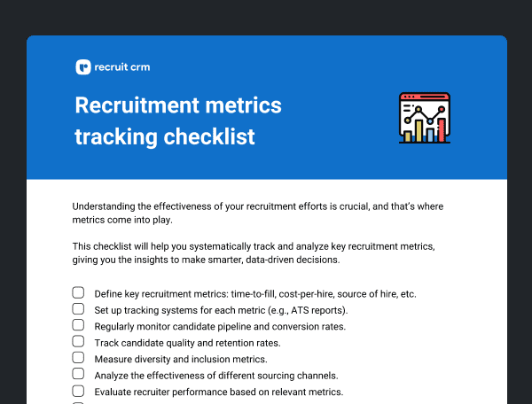 Recruitment metrics tracking checklist