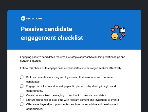 Passive candidate engagement checklist