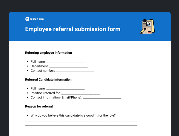 Employee referral submission form