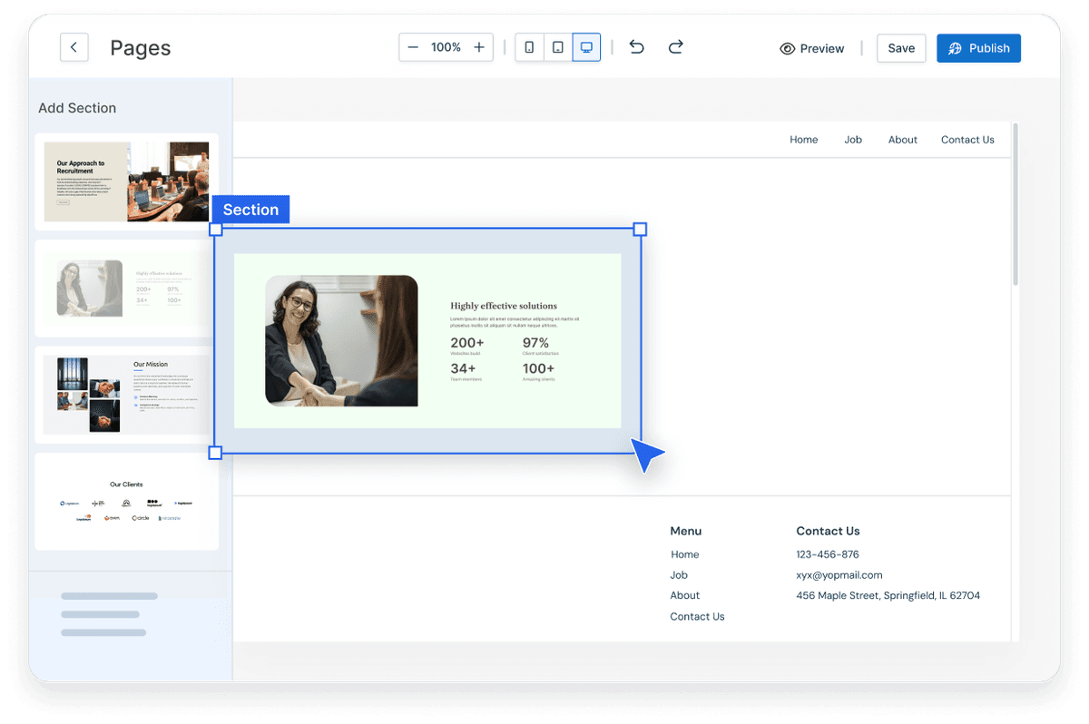 Build pages without touching code