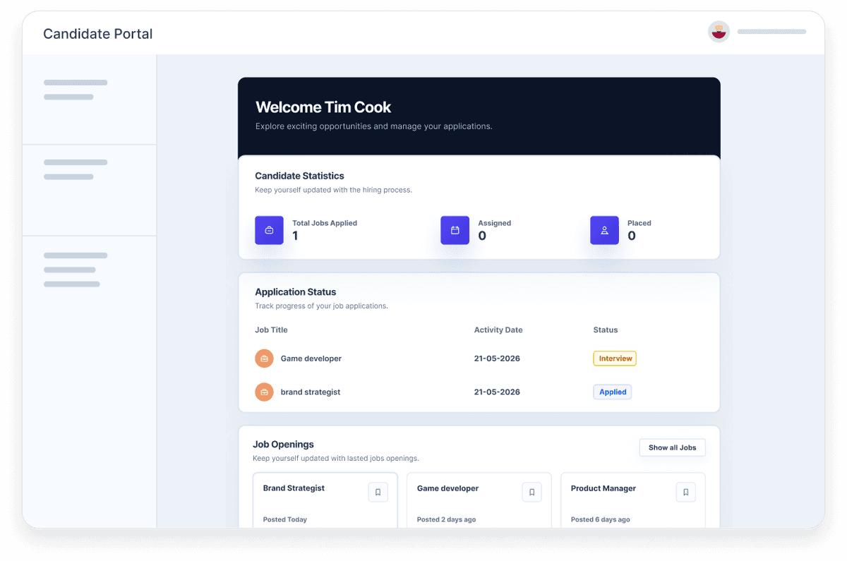 Give candidates a branded portal