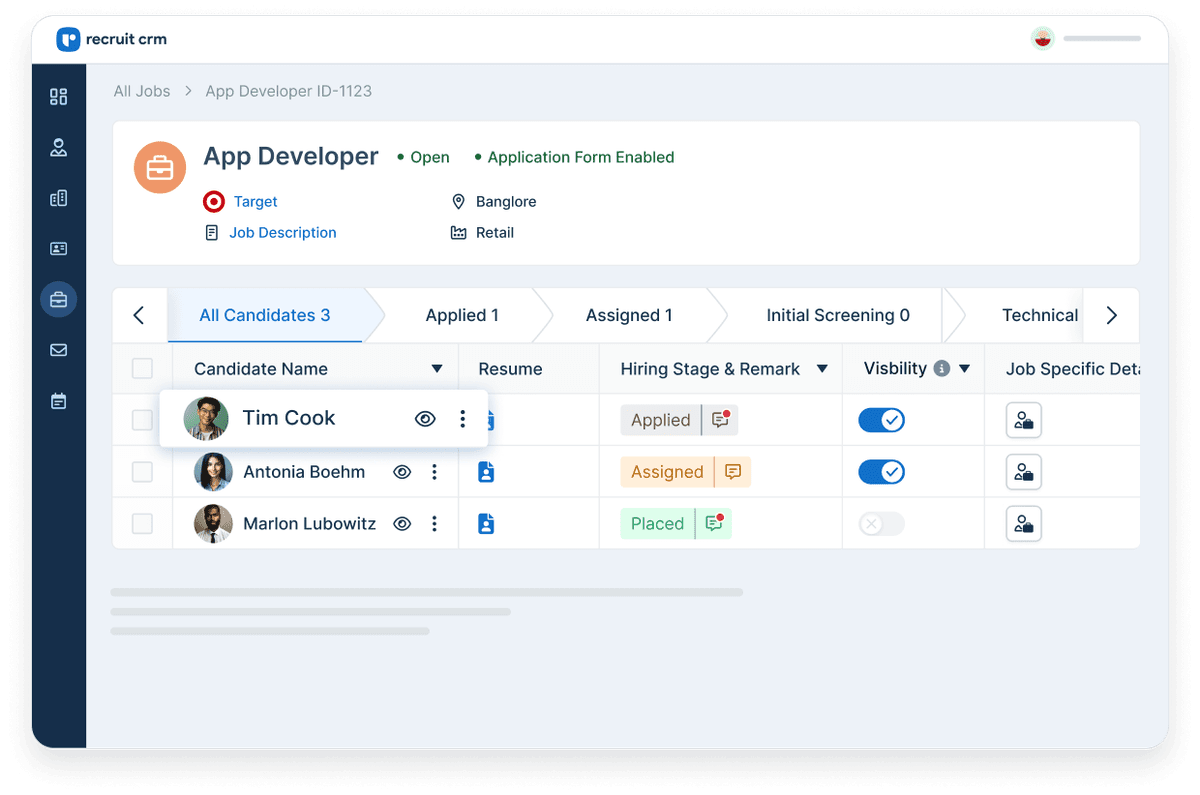 Send applications straight into Recruit CRM