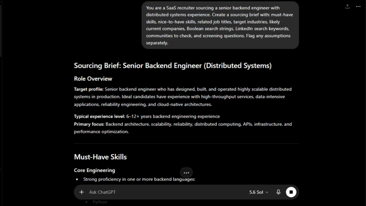 Candidate sourcing chatgpt prompt