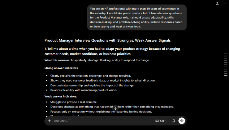 interview preparation chatgpt prompt