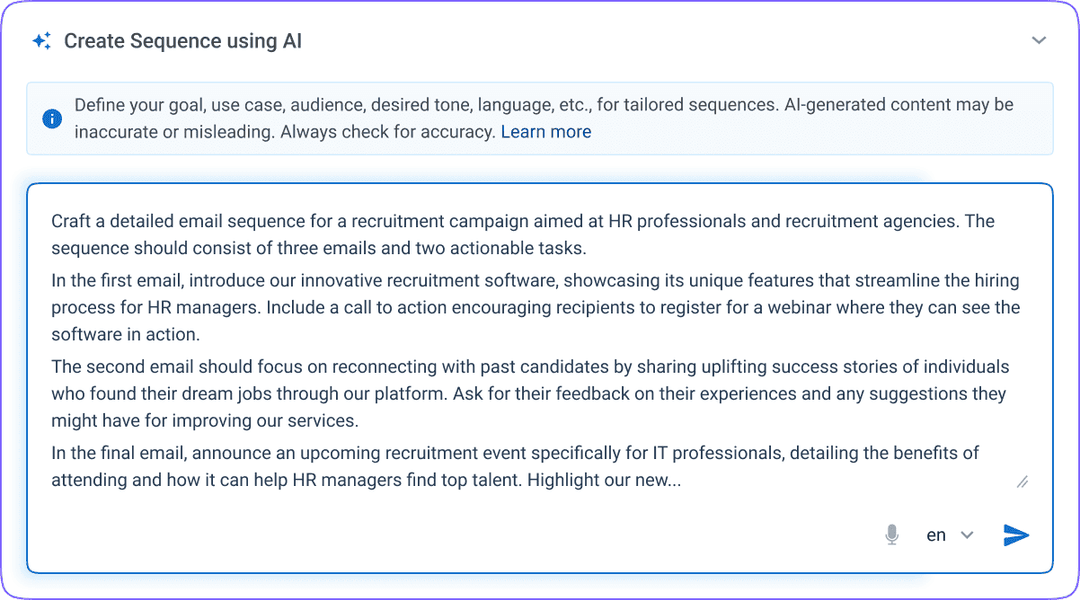 Set up automated sequences