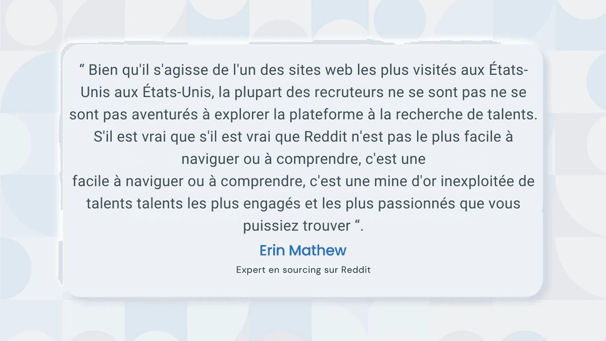 Recrutement sur Reddit