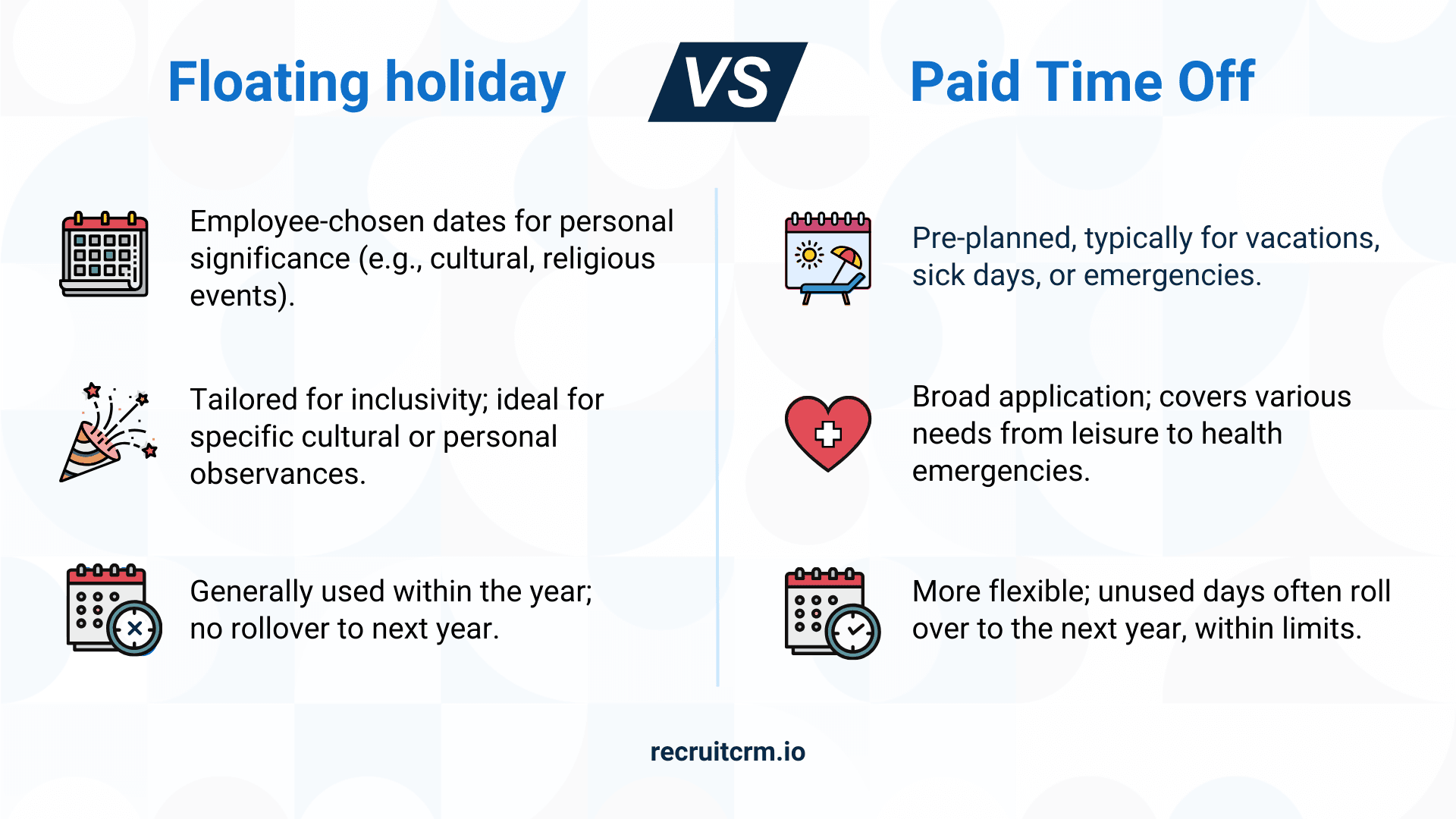 floating holiday vs paid time off