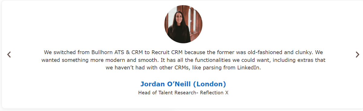 Recruit CRMの推薦の声