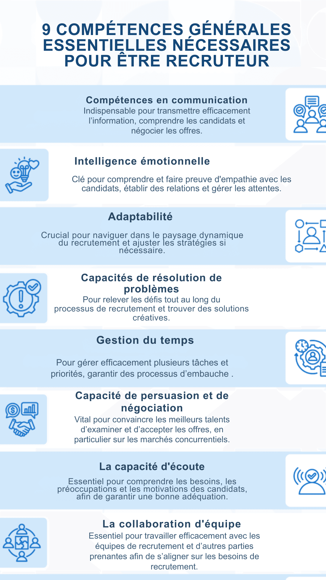 compétences en matière de recrutement