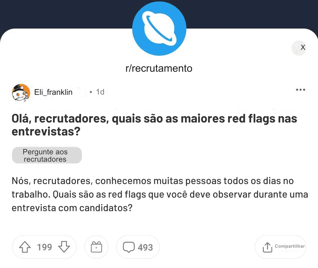 red flags das entrevistas