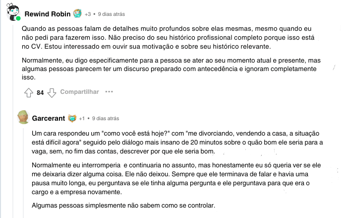 red flags das entrevistas